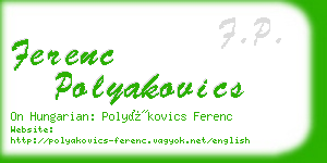 ferenc polyakovics business card